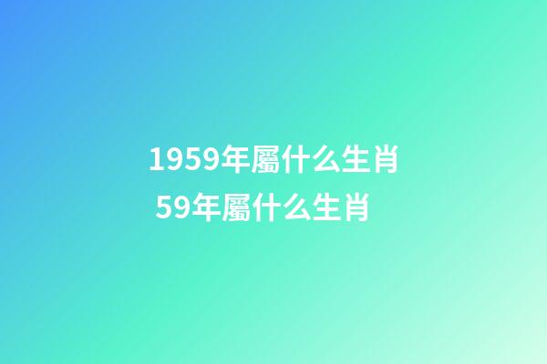 1959年屬什么生肖 59年屬什么生肖-第1張-觀點(diǎn)-玄機(jī)派